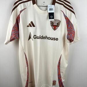 D.C. United 25/26 Away Custom Jersey De La Cruz #4 Men's L Adidas Cream NWT